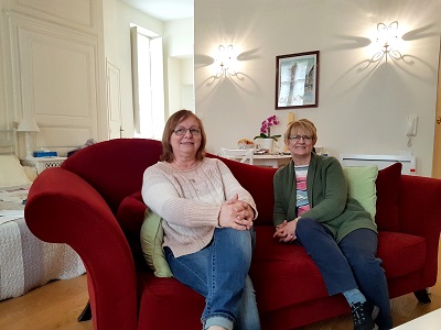 Michele and Joann at My Home in Dijon, April 2019)